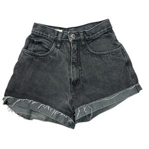 Vintage Rio by Stephen Mardon Size 5 Black High Waisted Cuffed Mom Denim Shorts‎